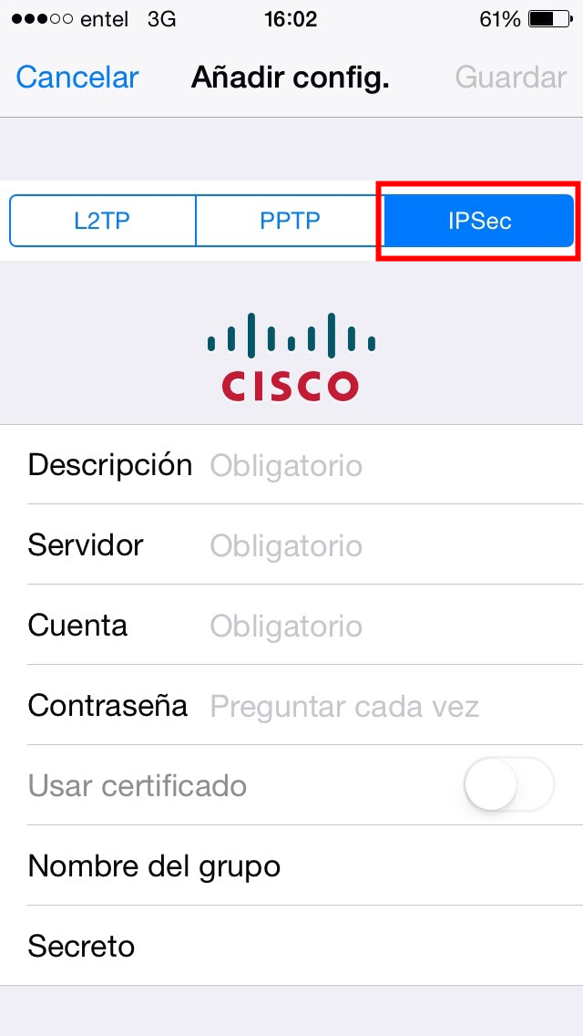 Настройка vpn ipsec на iphone